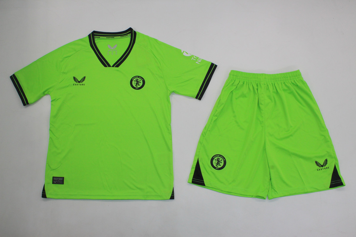 Kids-Aston Villa 23/24 GK Green Soccer Jersey